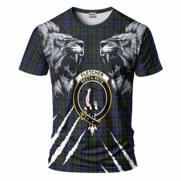 Fletcher Tartan Crest T-Shirt Ferocious Lion Style