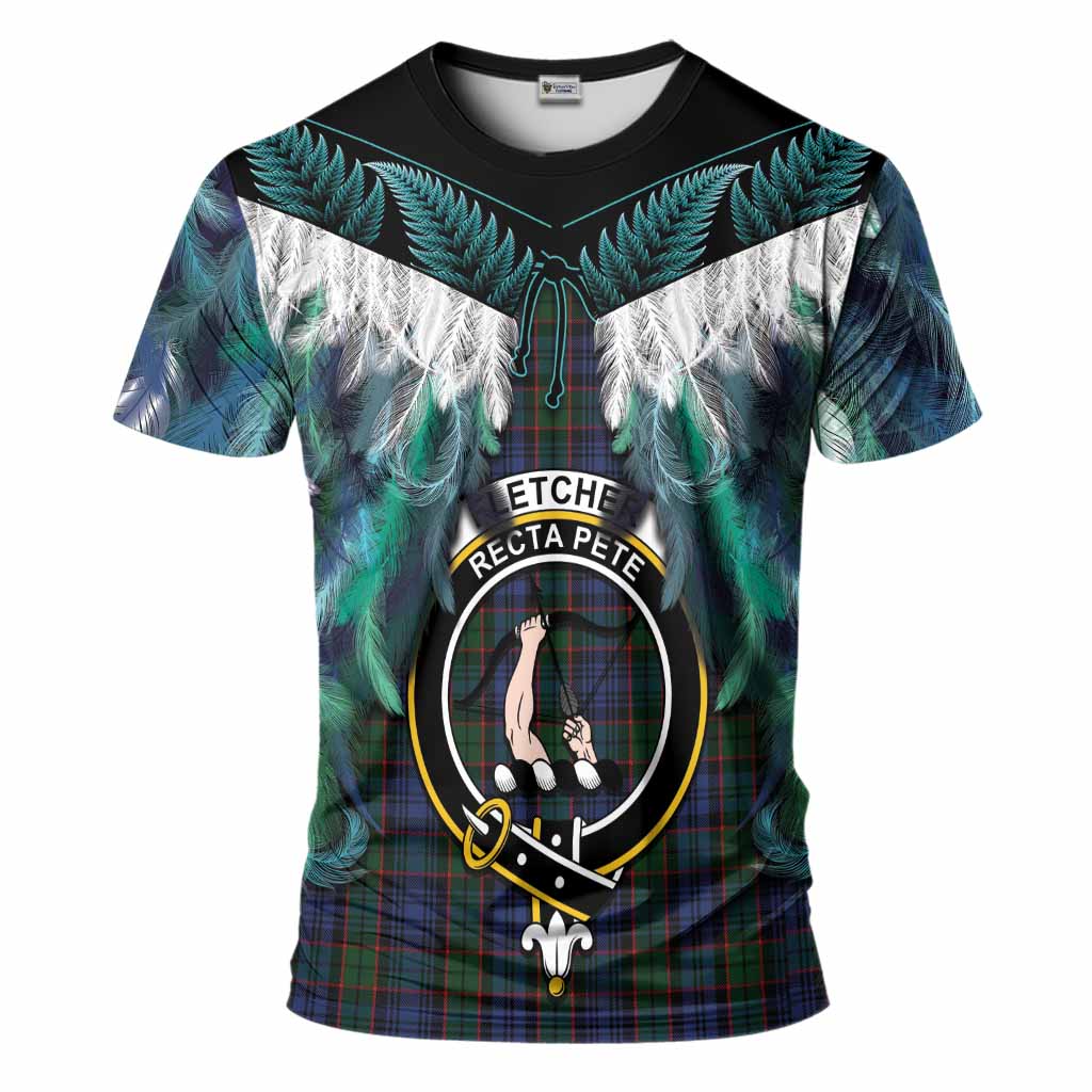 Fletcher Tartan Crest T-Shirt New Zealand Maori Korowai Cloak