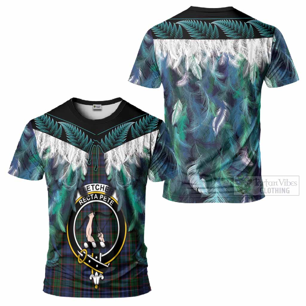 Fletcher Tartan Crest T-Shirt New Zealand Maori Korowai Cloak