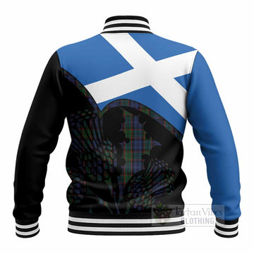 Fletcher Tartan Family Crest Baseball Jacket Scotland Thistle Floral Flag Style