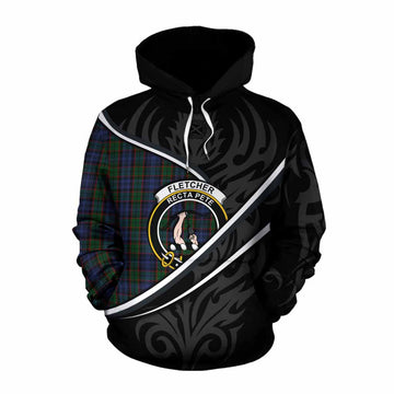 Fletcher Tartan Family Crest Cotton Hoodie Celtic Scottish Thistle Floral
