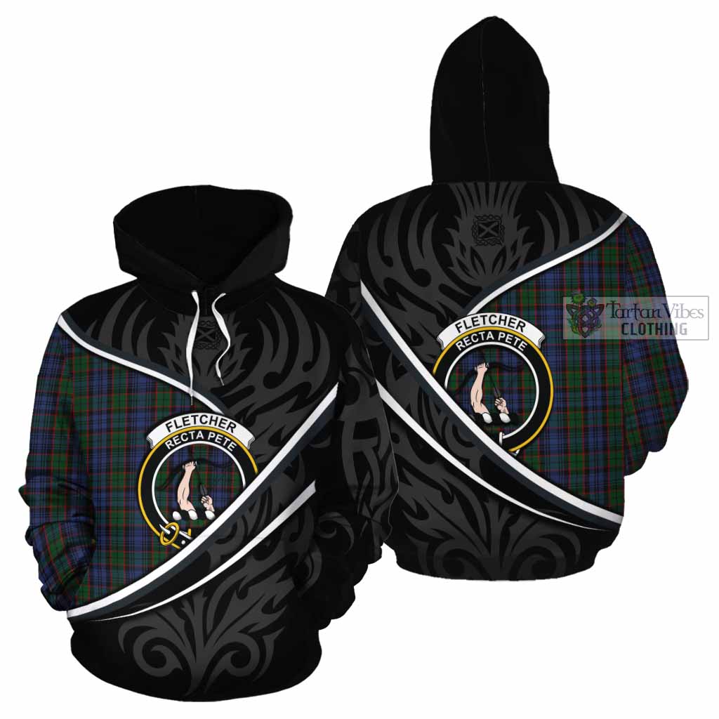 Fletcher Tartan Family Crest Cotton Hoodie Celtic Scottish Thistle Floral - Tartan Vibes Clothing