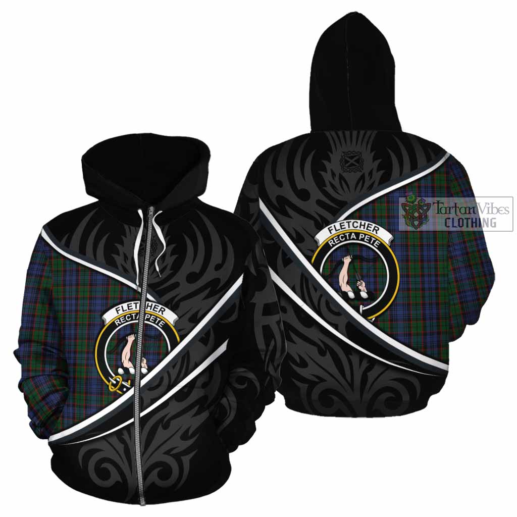 Fletcher Tartan Family Crest Cotton Hoodie Celtic Scottish Thistle Floral - Tartan Vibes Clothing