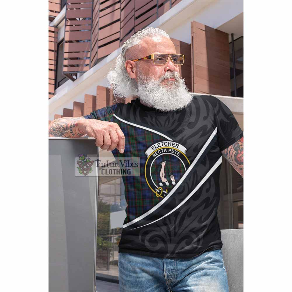 Fletcher Tartan Family Crest Cotton T-shirt Celtic Scottish Thistle Floral - Tartan Vibes Clothing