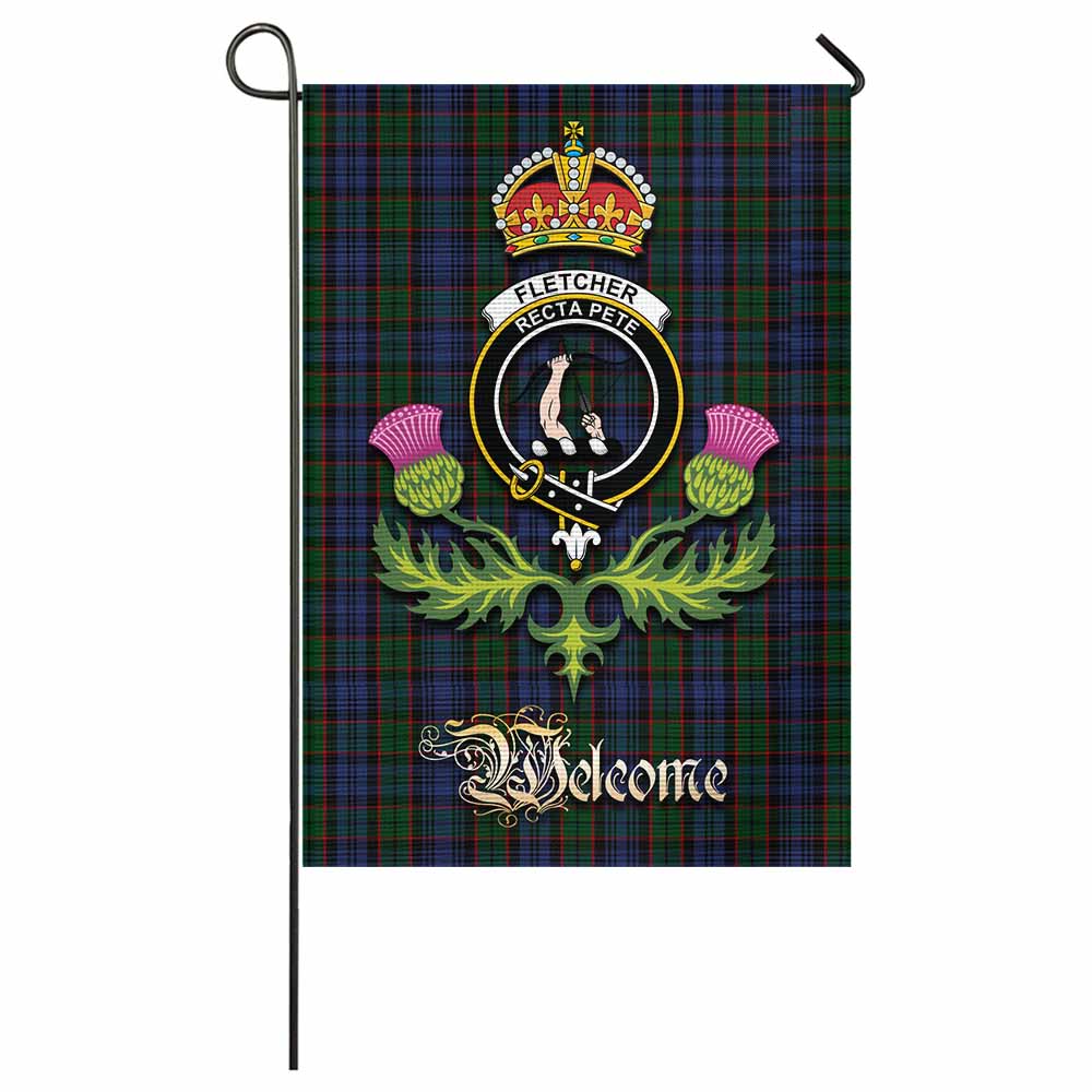 Fletcher Tartan Family Crest Garden Flag Royal Thistle Welcome Style - Tartan Vibes Clothing