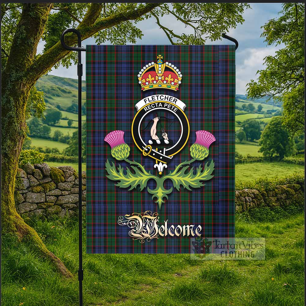 Fletcher Tartan Family Crest Garden Flag Royal Thistle Welcome Style - Tartan Vibes Clothing