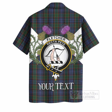 Fletcher Tartan Family Crest Hawaiian Shirt Scottish Burns Night Thistle Floral