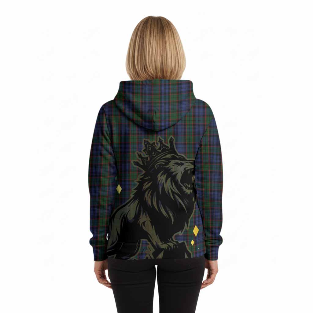Fletcher Tartan Family Crest Hoodie Crowned Lion Roaring