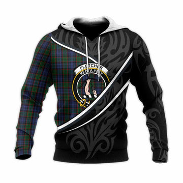 Fletcher Tartan Family Crest Knitted Hoodie Celtic Scottish Thistle Floral