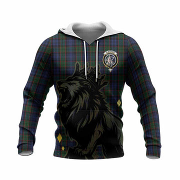 Fletcher Tartan Family Crest Knitted Hoodie Crowned Lion Roaring