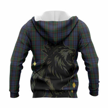 Fletcher Tartan Family Crest Knitted Hoodie Crowned Lion Roaring