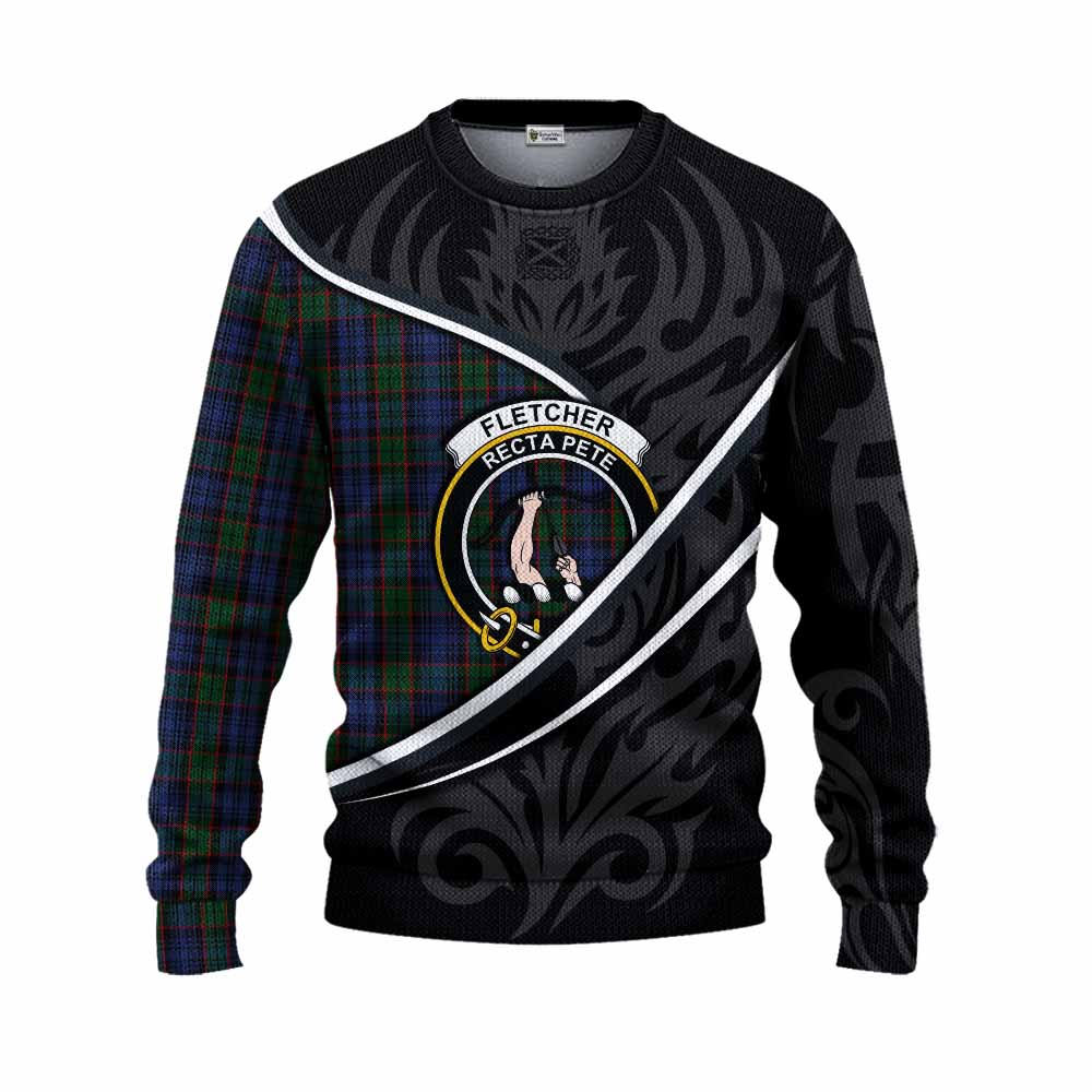 Fletcher Tartan Family Crest Knitted Sweater Celtic Scottish Thistle Floral - Tartan Vibes Clothing