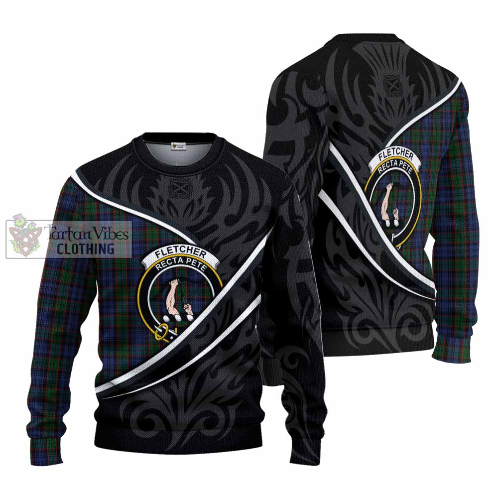 Fletcher Tartan Family Crest Knitted Sweater Celtic Scottish Thistle Floral - Tartan Vibes Clothing