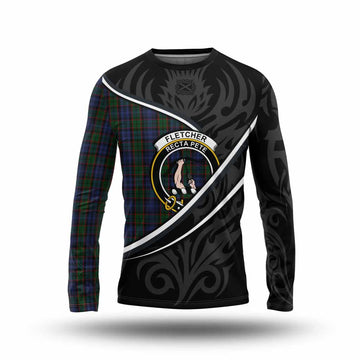 Fletcher Tartan Family Crest Long Sleeve T-Shirt Celtic Scottish Thistle Floral - Tartan Vibes Clothing