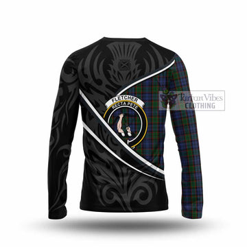 Fletcher Tartan Family Crest Long Sleeve T-Shirt Celtic Scottish Thistle Floral - Tartan Vibes Clothing