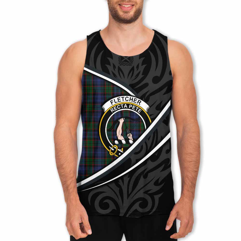 Fletcher Tartan Family Crest Men Tank Top Celtic Scottish Thistle Floral - Tartan Vibes Clothing