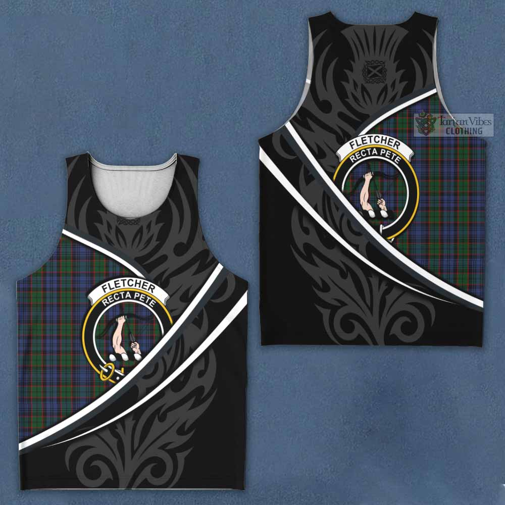 Fletcher Tartan Family Crest Men Tank Top Celtic Scottish Thistle Floral - Tartan Vibes Clothing