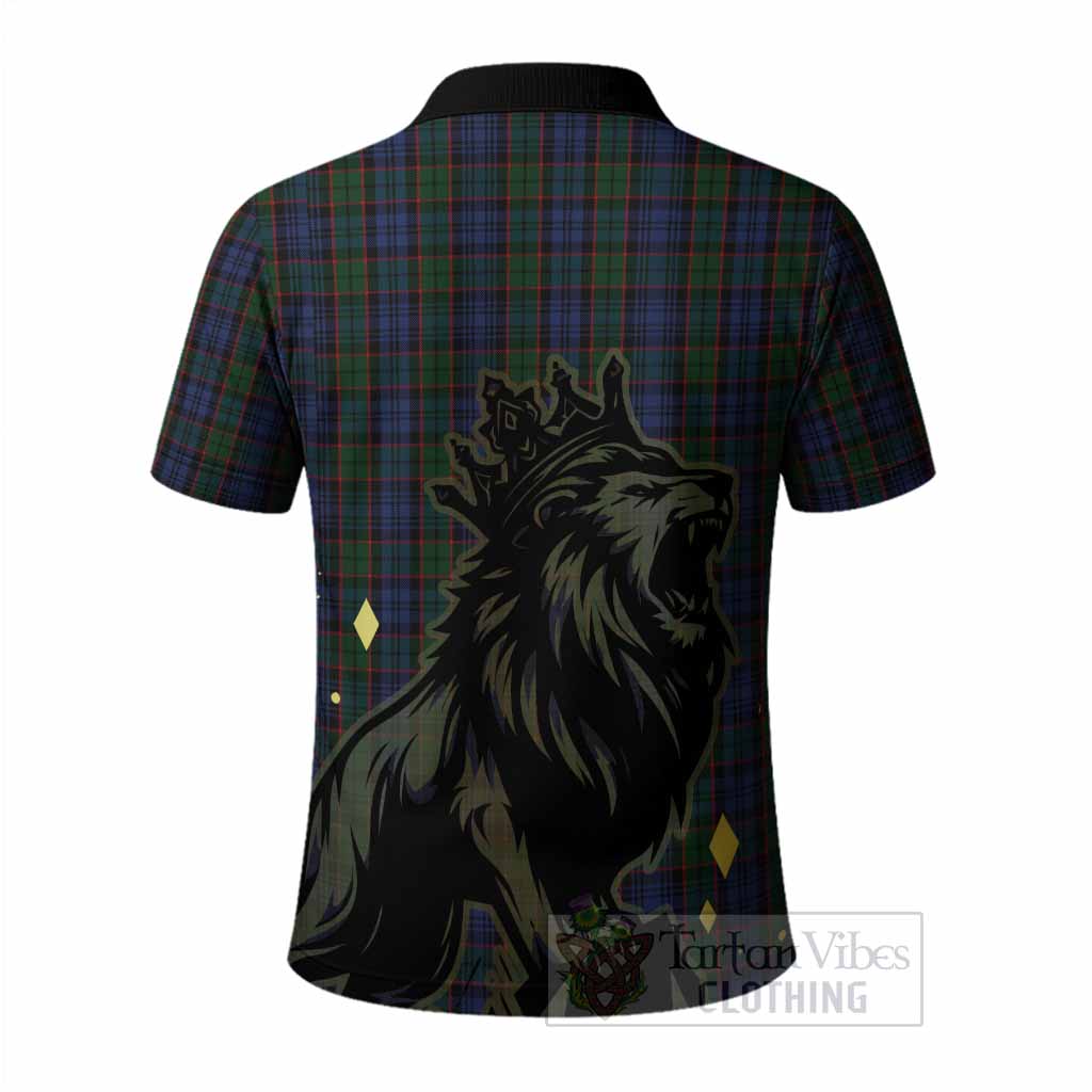 Fletcher Tartan Family Crest Polo Shirt Crowned Lion Roaring
