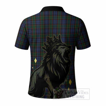 Fletcher Tartan Family Crest Polo Shirt Crowned Lion Roaring