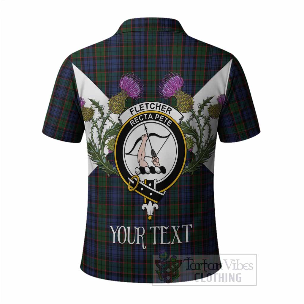 Fletcher Tartan Family Crest Polo Shirt Scottish Burns Night Thistle Floral