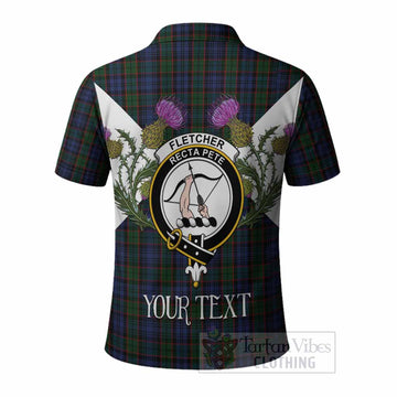 Fletcher Tartan Family Crest Polo Shirt Scottish Burns Night Thistle Floral