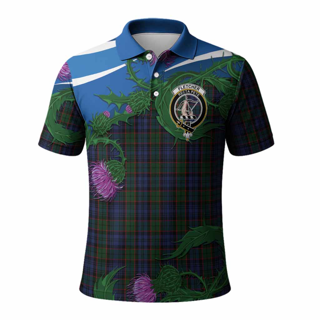 Fletcher Tartan Family Crest Polo Shirt Thistle in Minimalism