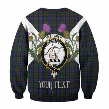 Fletcher Tartan Family Crest Sweatshirt Scottish Burns Night Thistle Floral