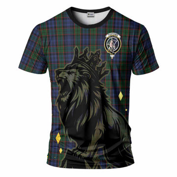 Fletcher Tartan Family Crest T-Shirt Crowned Lion Roaring