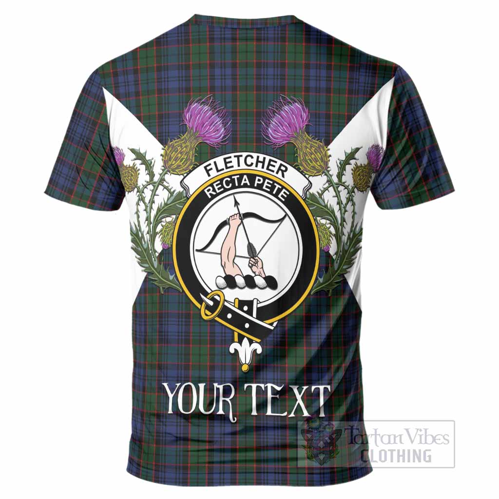 Fletcher Tartan Family Crest T-Shirt Scottish Burns Night Thistle Floral
