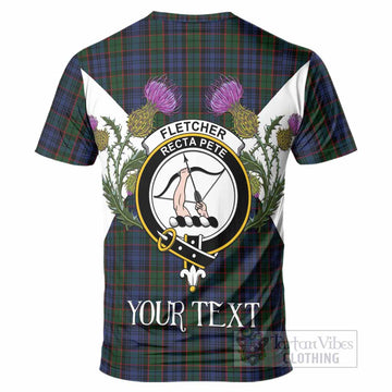 Fletcher Tartan Family Crest T-Shirt Scottish Burns Night Thistle Floral