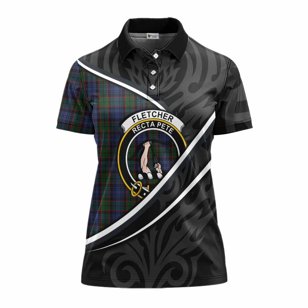 Fletcher Tartan Family Crest Women's Polo Shirt Celtic Scottish Thistle Floral - Tartan Vibes Clothing