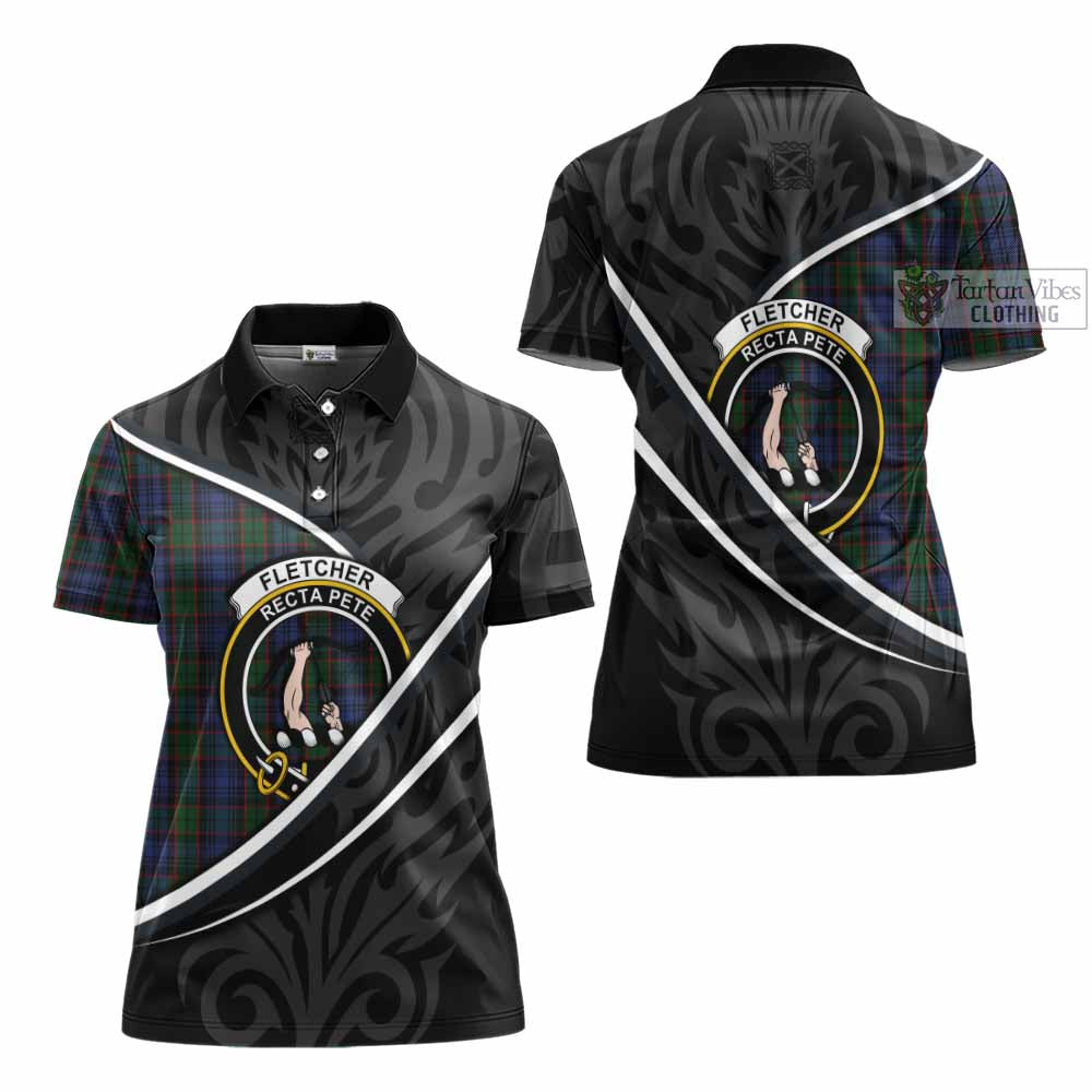 Fletcher Tartan Family Crest Women's Polo Shirt Celtic Scottish Thistle Floral - Tartan Vibes Clothing
