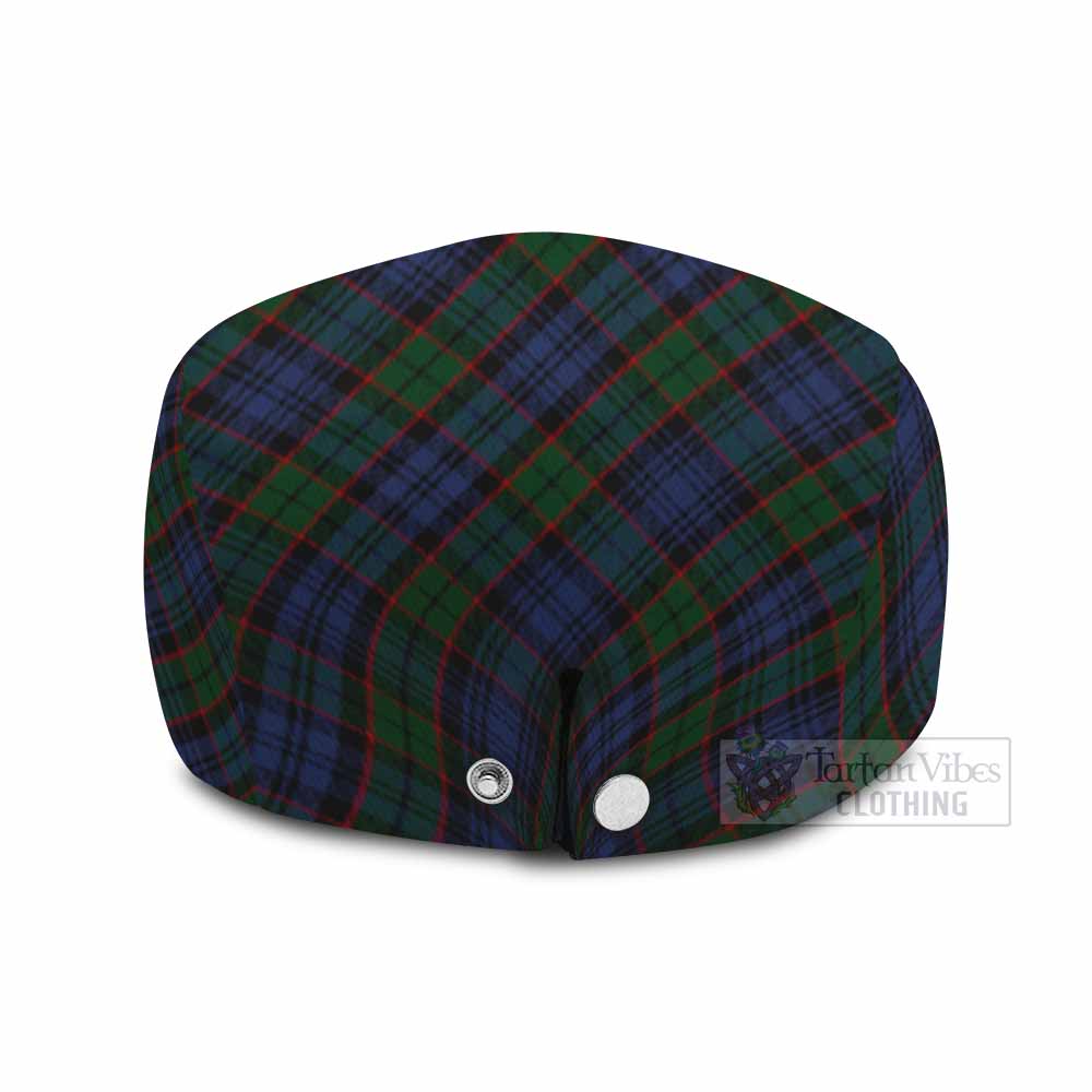 Fletcher Tartan Flat Cap, Jeff Cap Cross Style with Family Crest - Tartan Vibes Clothing