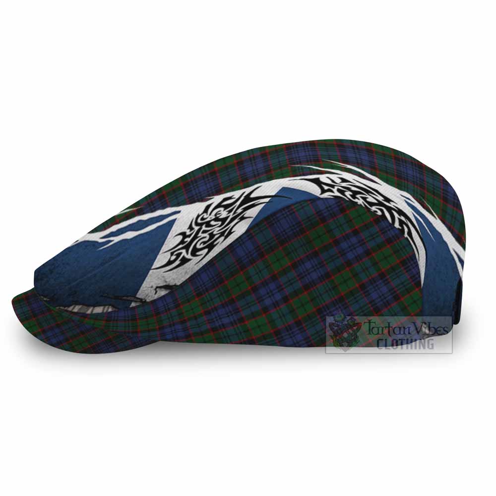 Fletcher Tartan Flat Cap, Jeff Cap Scotland Flag Ripped Tribal Design