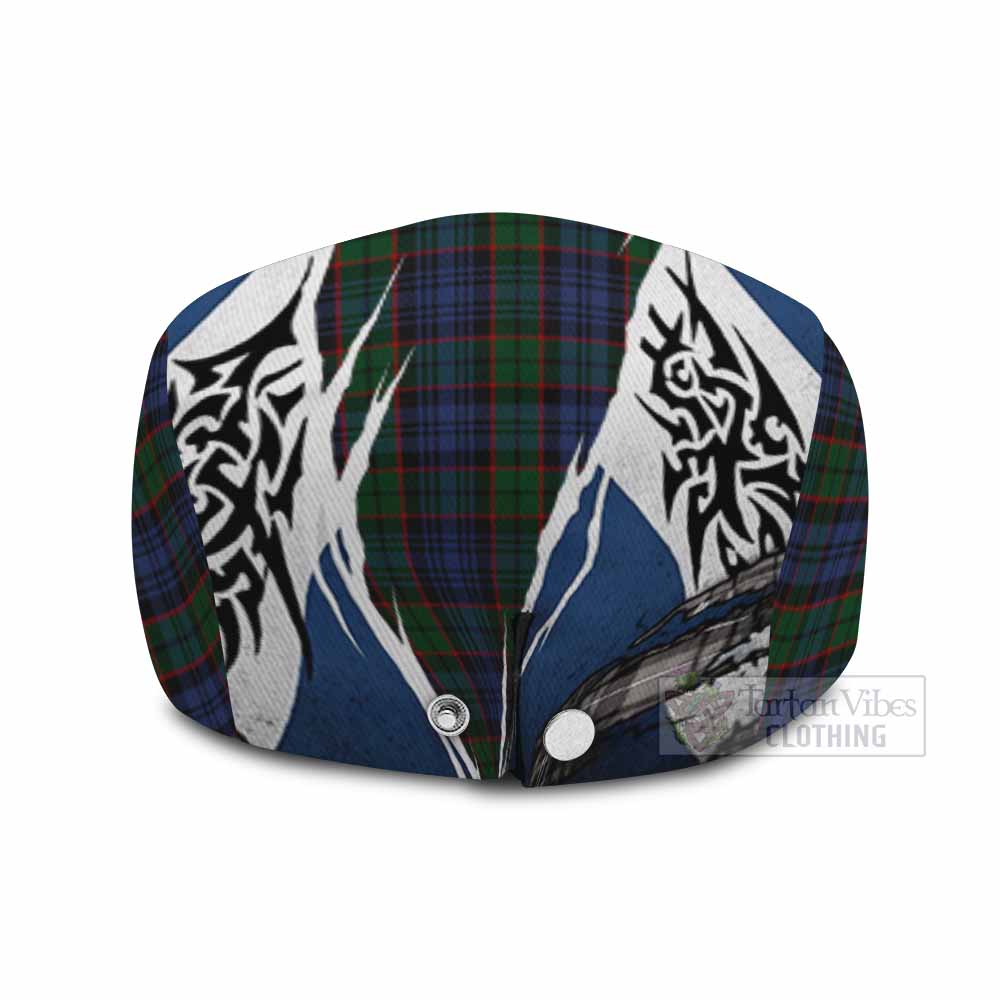 Fletcher Tartan Flat Cap, Jeff Cap Scotland Flag Ripped Tribal Design