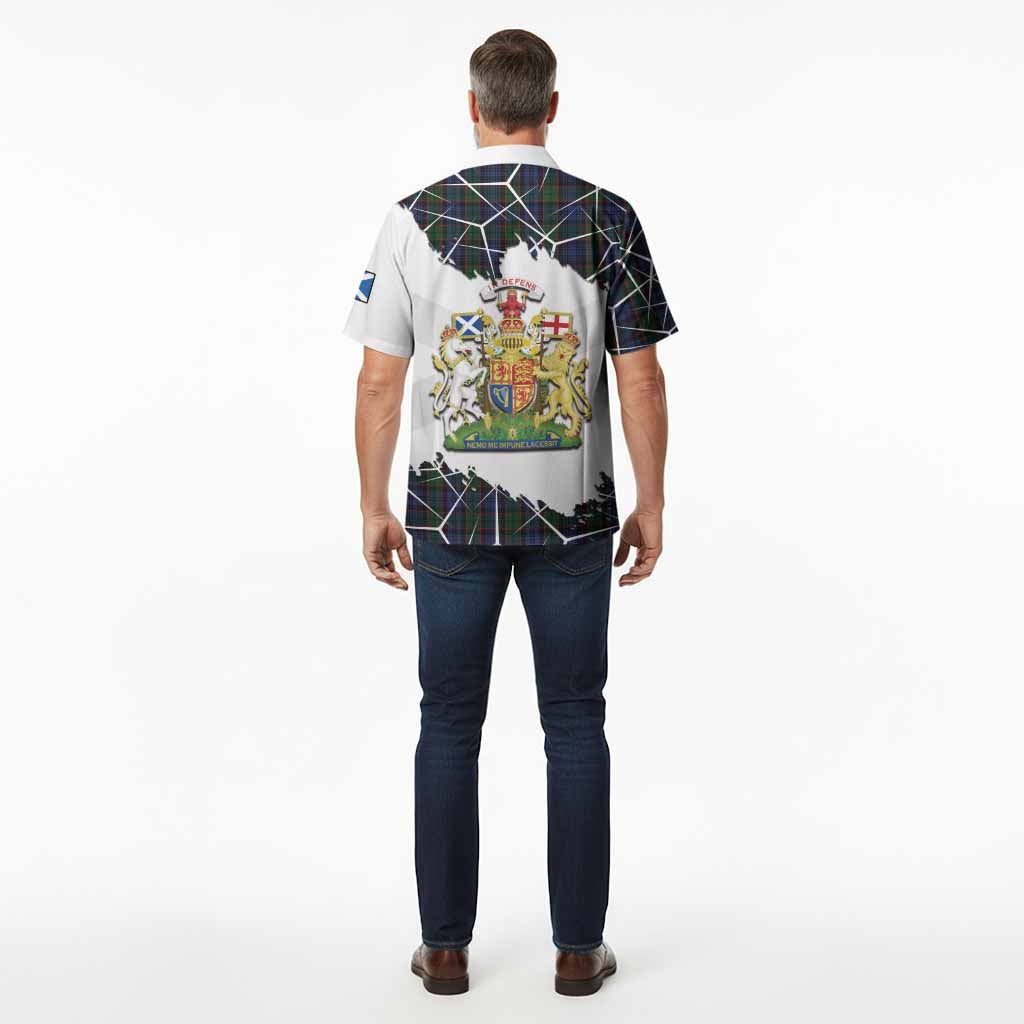 Fletcher Tartan Hawaiian Shirt with Family Crest and Lion Rampant Grunge Style