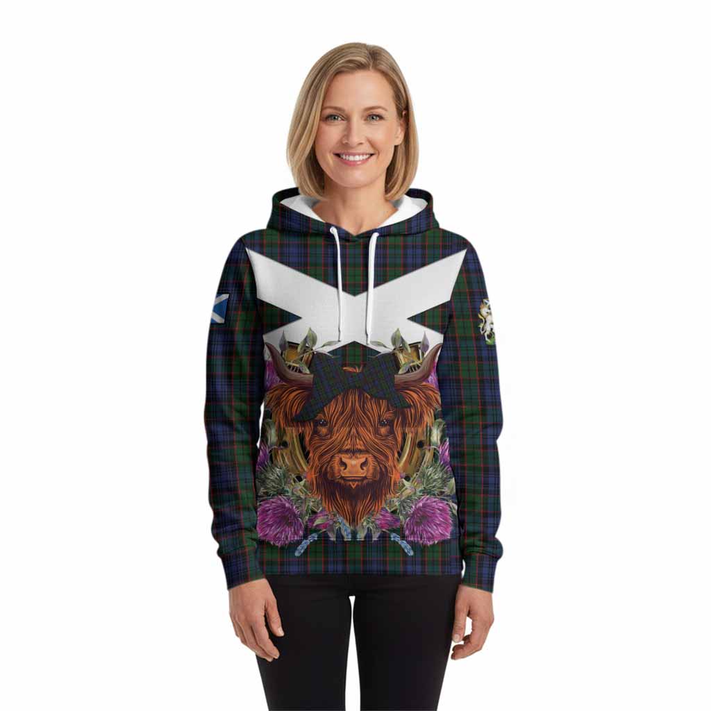 Fletcher Tartan Hoodie Scottish Thistle Heilan Coo