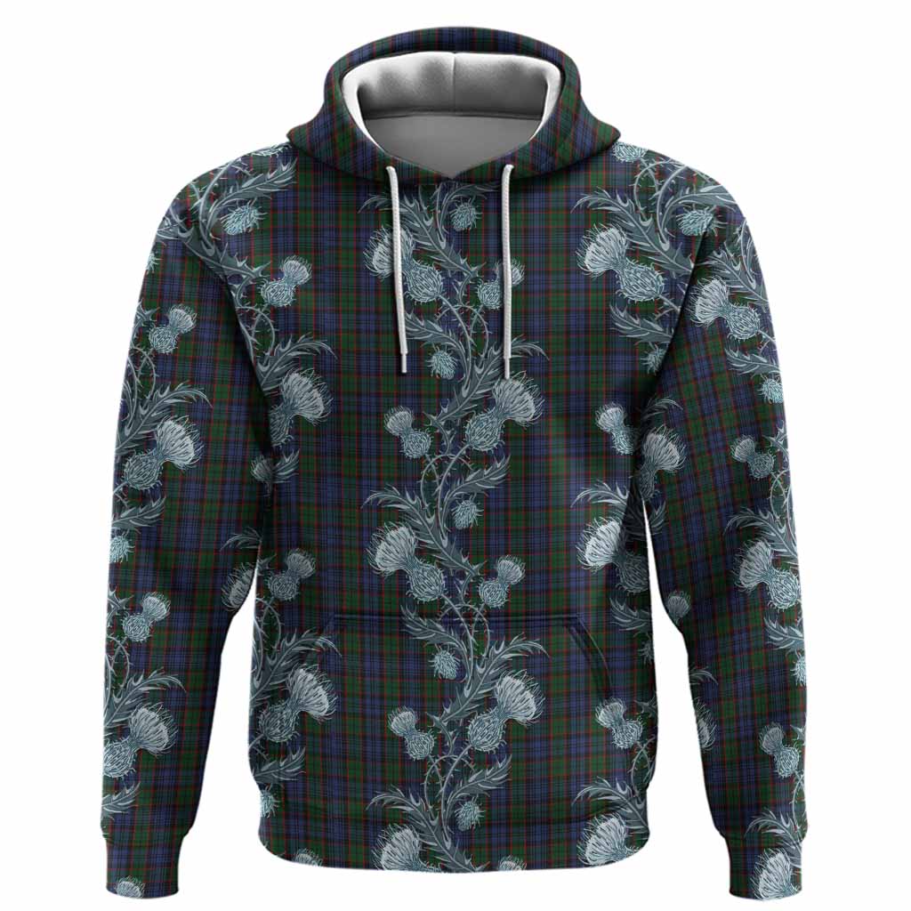 Fletcher Tartan Hoodie Seamless Scottish Thistle Flowers