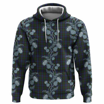 Fletcher Tartan Hoodie Seamless Scottish Thistle Flowers