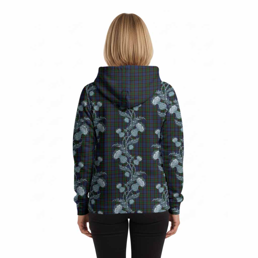Fletcher Tartan Hoodie Seamless Scottish Thistle Flowers