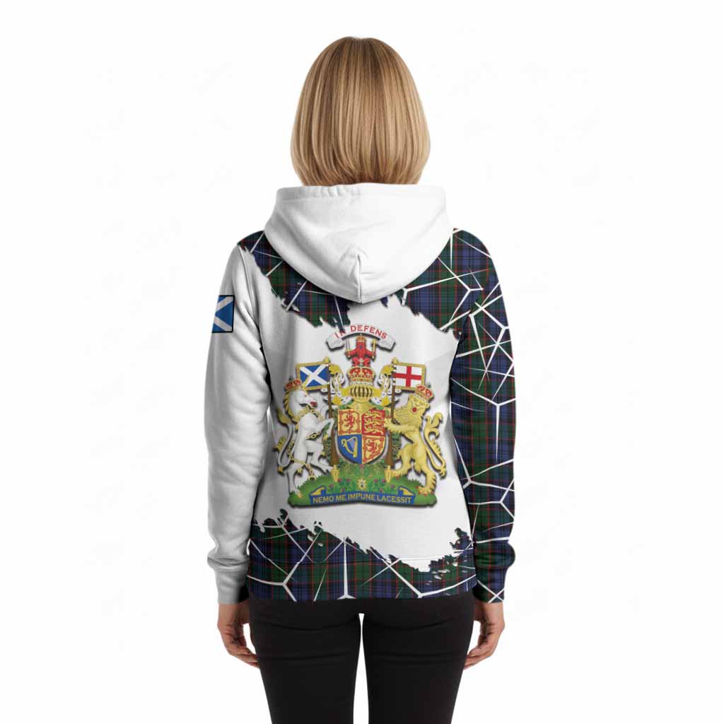 Fletcher Tartan Hoodie with Family Crest and Lion Rampant Grunge Style