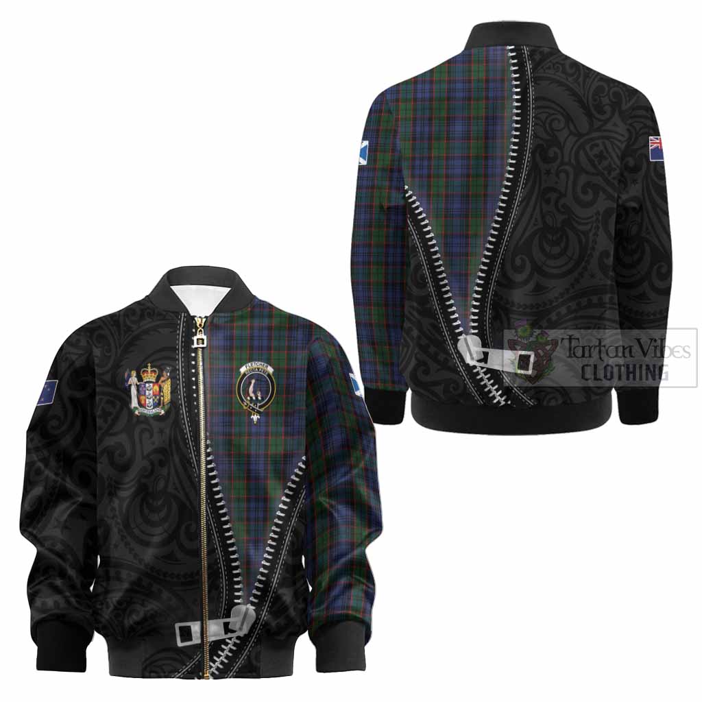 Fletcher Tartan Kid Bomber Jacket New Zealand Pattern Unique Zipper Stylized