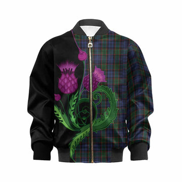 Fletcher Tartan Kid Bomber Jacket Traditional Scottish Thistle