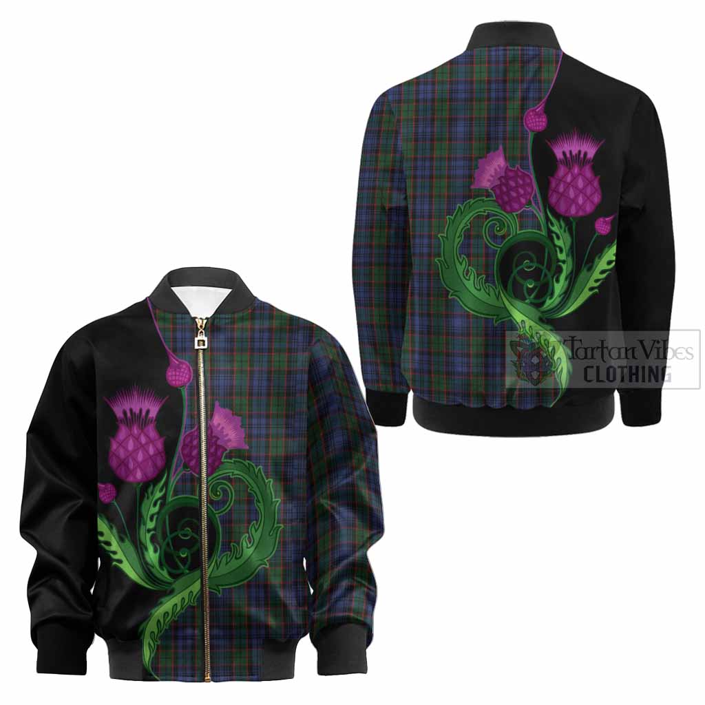 Fletcher Tartan Kid Bomber Jacket Traditional Scottish Thistle