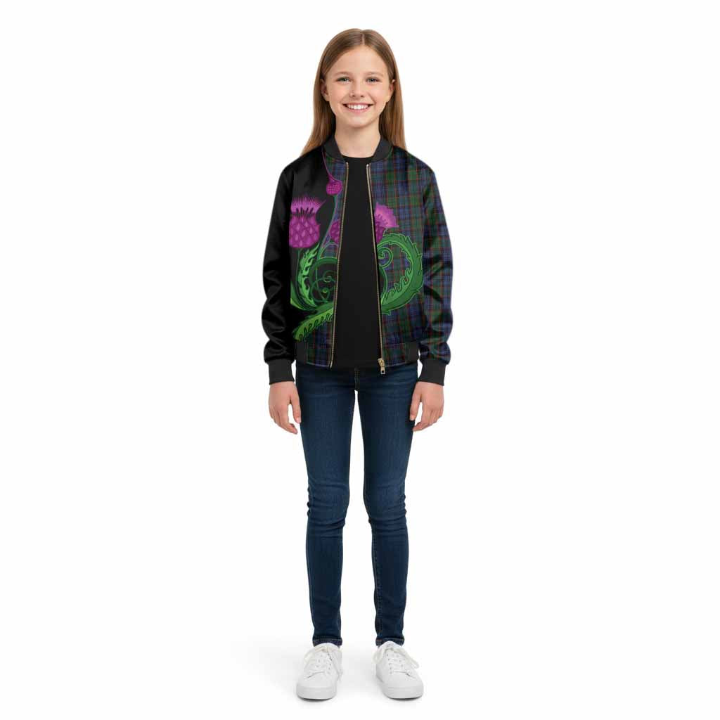 Fletcher Tartan Kid Bomber Jacket Traditional Scottish Thistle