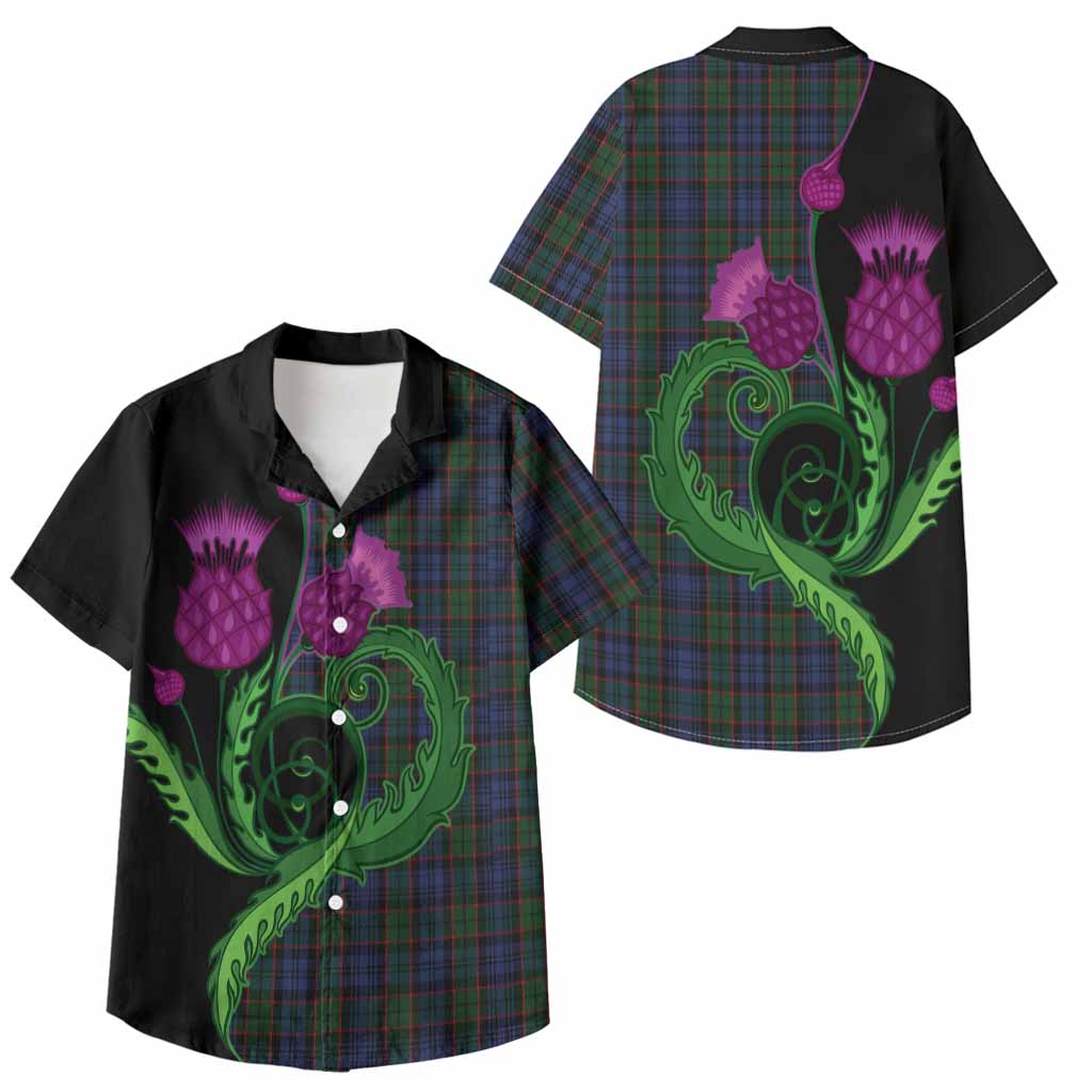 Fletcher Tartan Kid Hawaiian Shirt Traditional Scottish Thistle