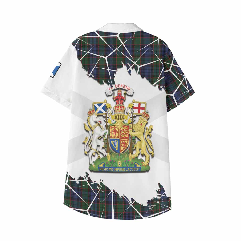 Fletcher Tartan Kid Hawaiian Shirt with Family Crest and Lion Rampant Grunge Style