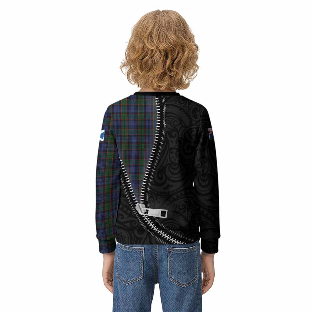 Fletcher Tartan Kid Knitted Sweatshirt New Zealand Pattern Unique Zipper Stylized