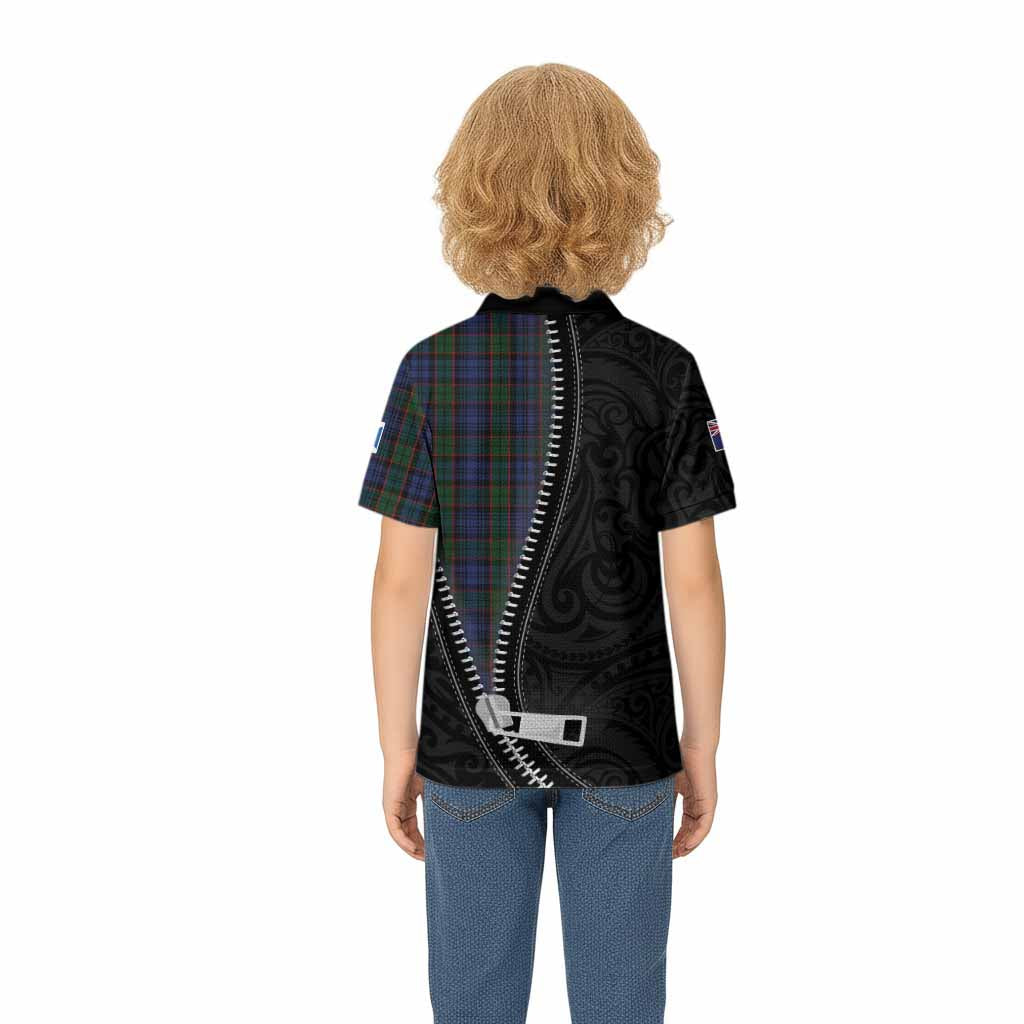Fletcher Tartan Kid Polo Shirt New Zealand Pattern Unique Zipper Stylized