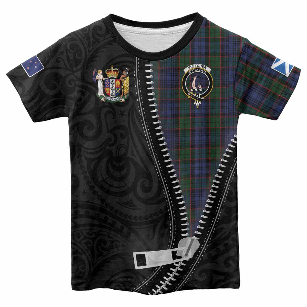 Fletcher Tartan Kid T-shirt New Zealand Pattern Unique Zipper Stylized